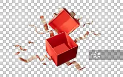 红色方形礼物盒3D渲染正版高清图片下载-视觉中国VCG.COM
