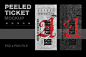 做旧颓废风划痕灰尘纸张纹理电影票机票设计PSD模板素材 HMELUNS - Peeled Ticket