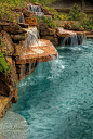 Awesome backyard waterfall pool: 