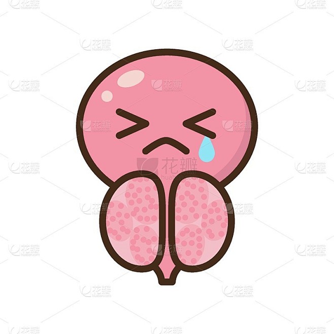 男性前列腺疾病载体图标平面插图