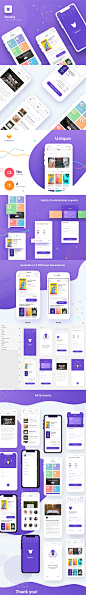 #UI模版# #APP模版# 
漂亮时尚的书本在线购买电商APP UI KITS[sketch]  
