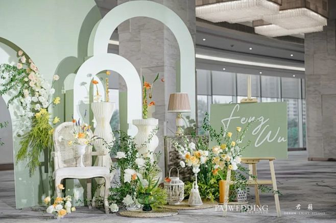 法式清新白绿婚礼-婚礼灵感-DODOWE...