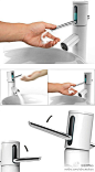 注意过人们洗手时的动作吗？先打开水龙头，双手打湿，然后抹洗手液，然后，再回头水龙头前冲洗。来看看这款作品吧，一劳永逸