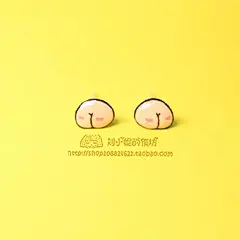 蜡笔小新的屁股 热缩片 手绘 diy 小清新 耳钉 耳环 磁铁 吸铁石