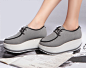 新款韩版女鞋子系带厚底摇摇鞋坡跟高跟松糕鞋休闲单鞋-淘宝网