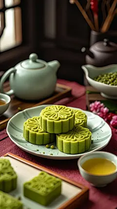 绿豆糕甜点中式美食糕点美味可口饼干