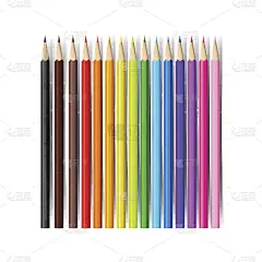 彩色铅笔在白色背景与矢量插图