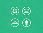 Dribbble - Sun, Sea, Mountain, Tree by Brent Couchman