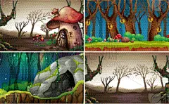 童话故事,森林,背景,可爱的,自然,房屋,幻想,图像,壁纸,图画书