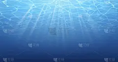 夏天。水面纹理。水下背景。波浪效应。蓝色黑社会海洋, 大海。潜水。蓝色海水池水。底部视图。矢量插画自