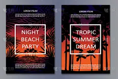 夜晚,传单,曙暮光,模板,节日,夏天,商品,剪影