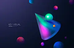 12 PSD Key Visual Design 12款未来时尚科幻抽象3D金属几何科技海报主视觉ps分层素材源文件 - UIGUI