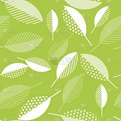 秋叶矢量插图抽象。无缝图案与彩色全叶在白色的背景