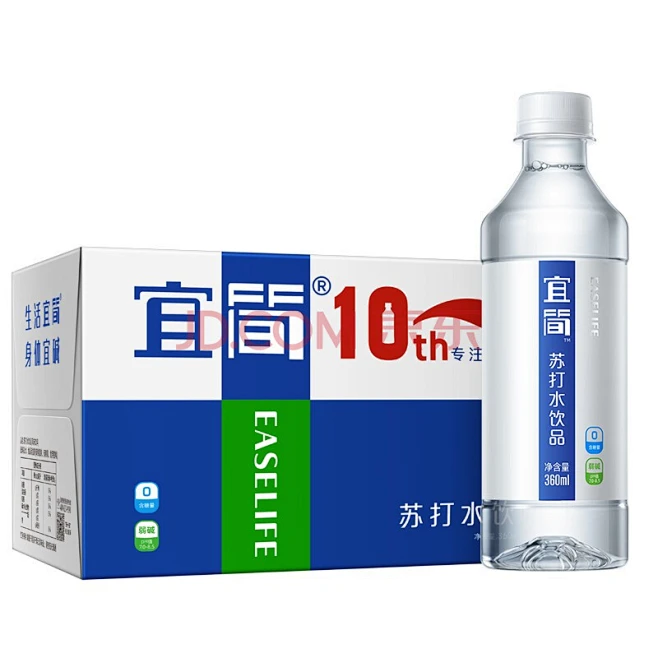 【宜简360ML*15瓶】宜简苏打水无汽0糖0卡弱碱性纯净水饮料饮用水苏打水 整箱 15瓶 1箱 360ml*15【行情 报价 价格 评测 ...