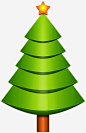 立体绿色圣诞树植物元素