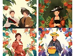 【商业插画】名画转插画系列：女神节插画-古田路9号-品牌创意/版权保护平台