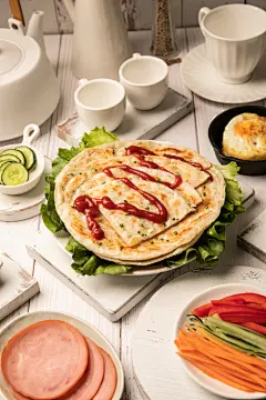 设图葱油饼早餐饼类餐饮美食摄影图