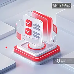 【AI数字艺术】3D渲染信息检索页面图标icon图片素材