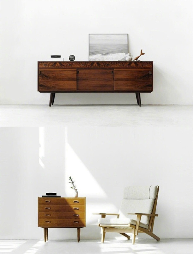 白色墙面与木质家具的结合,可以增添空间温...