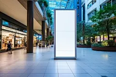 商圈广告位竖版广告牌海报样机模型