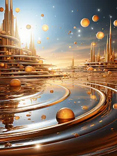golden and honey decor white background, in the style of ray tracing, luminous landscapes, uhd image, flat backgrounds, award winning, dusty piles, innovative