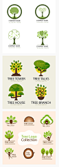 极简树苗树叶天然树木绿叶森林主题LOGO绿色品牌AI矢量素材-淘宝网