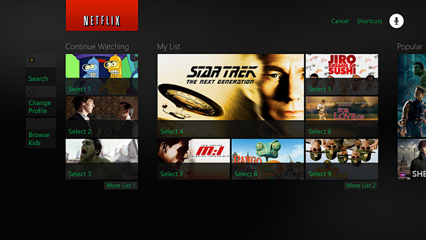 Netflix on Xbox One ...