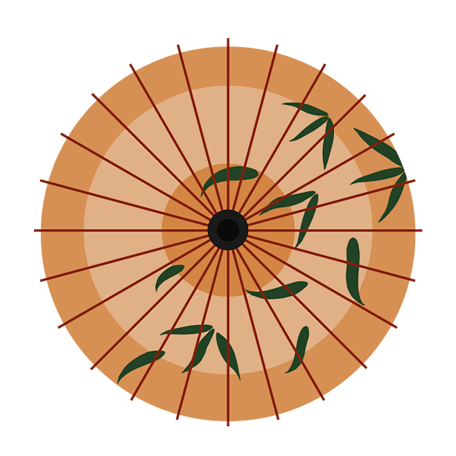中国古风油纸伞卡通手绘油纸伞雨伞