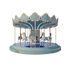 手绘卡通旋转木马游乐场儿童玩具透明PNG免扣 PS设计合成素材 (91)