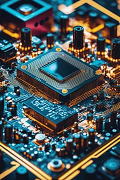 AI高科技芯片纳米晶体管电路板模型图片