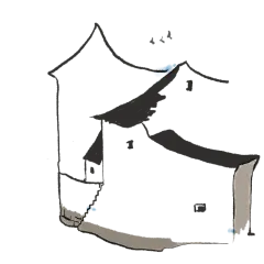 中国风徽派建筑免扣背景元素