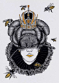 【香港Peony Yip插画师富有想象力的插画作品】 
—— The Queen Bee