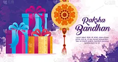 贺卡配以装饰的rakhi为raksha bandhan和礼品盒，印度节配以兄弟姐妹结缘庆祝，结缘关系