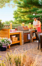 Surround a grill with plenty of attractive, weatherproof work space and handy storage. --Lowe’s Creative Ideas: 