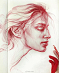 含情脉脉的素描头像
,
人物插画艺术家
,
Masha Prilutzki
,
绘画作品 ​​​​