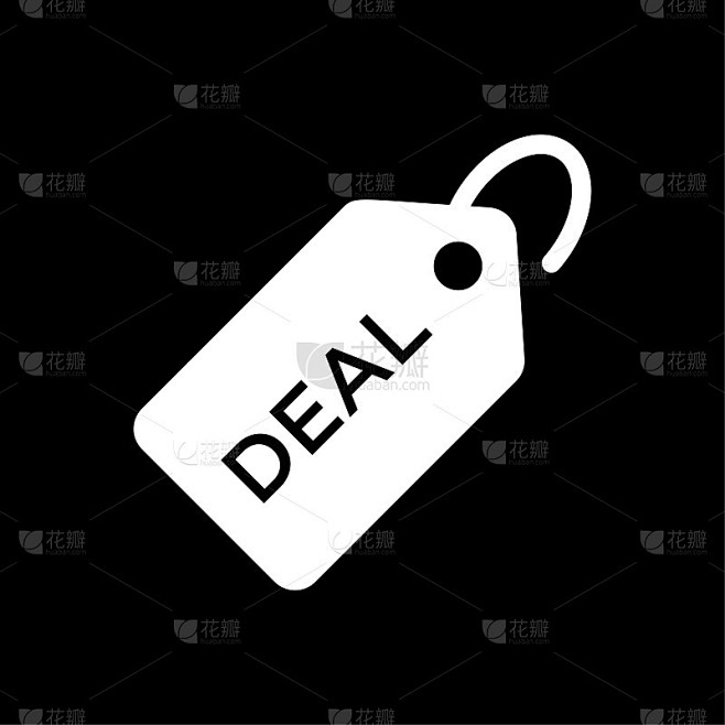 Deal label vector icon - White