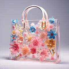 透明花朵包包元素图AI图元素