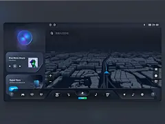 HMI地图导航C4D HMI汽车ui