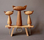 Mid Century Modern Bottle Opener Teak Set with 3 Cats. €32,00, via Etsy. 