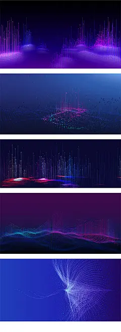 流行科技感深色粒子空间感贝塞尔曲面流动效果海报背景AI矢量素材-淘宝网