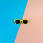 Yelllow Framed Wayfarer Sunglasses