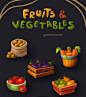 photoshop game 2d game Game Development fruits vegetables props icons 2D