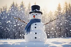 冬天户外冬季雪人摄影图