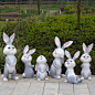 园林雕塑仿真动物卡通兔子摆件花园户外装饰品幼儿园景观公园摆设-淘宝网