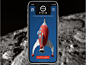 S P A C E D - To Space and Back Again, Safely in a #Nike spacesuit, Showing the logo used in app using an iPhone X mock up for #SPACEDchallenge
