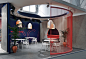 VXLAB Projects | Stand design at Cersaie 2019 for Majorca : Stand design for Majorca at Cersaie 2019 was created with the intention of reflecting 3 different concepts: Italian style, structural and colourful design