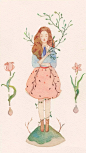 彩铅 插画 水彩 手绘