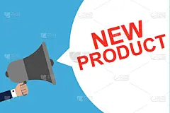 带有语音泡泡的手持扩音器新产品。公告。矢量图