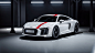 白色奥迪R8 V10 RWS超跑
