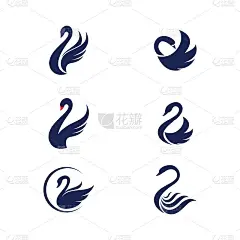 天鹅图标模板矢量插图